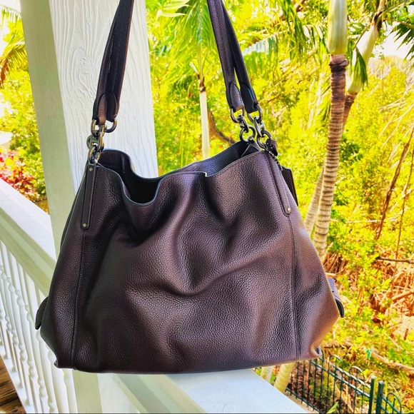 Coach Oxblood Gunmetal Dalton 31 Bag EUC - Picture 8 of 16